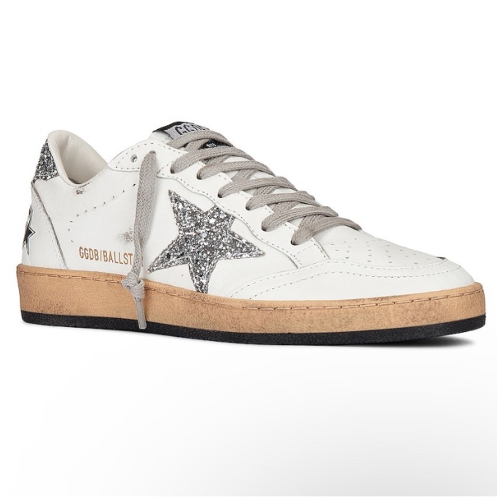 Golden Goose Ball Star Sneaker White, Silver NIB Auth Size - Picture 9 of 13